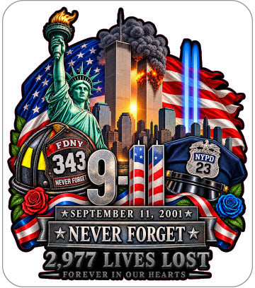 NEVER FORGET — 9/11 MEMORIAL DECALS
