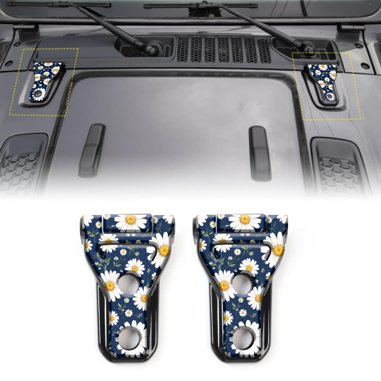 Daisy scales hood hinge overlay decals 91