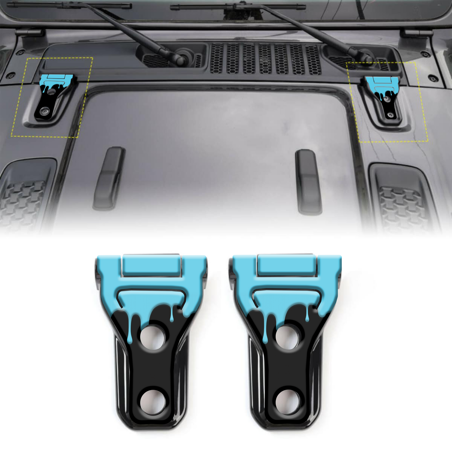 paint dripping hood hinge overlay decals 92