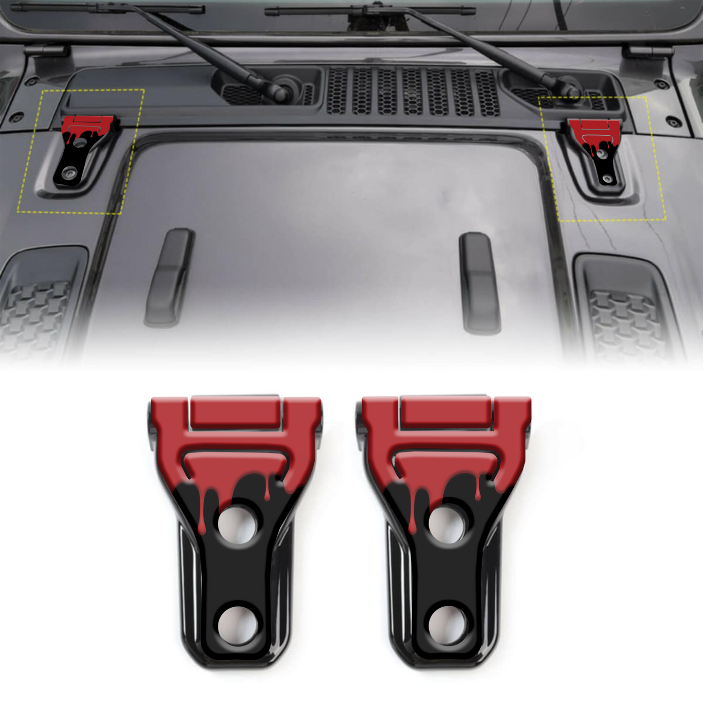 paint dripping hood hinge overlay decals 92