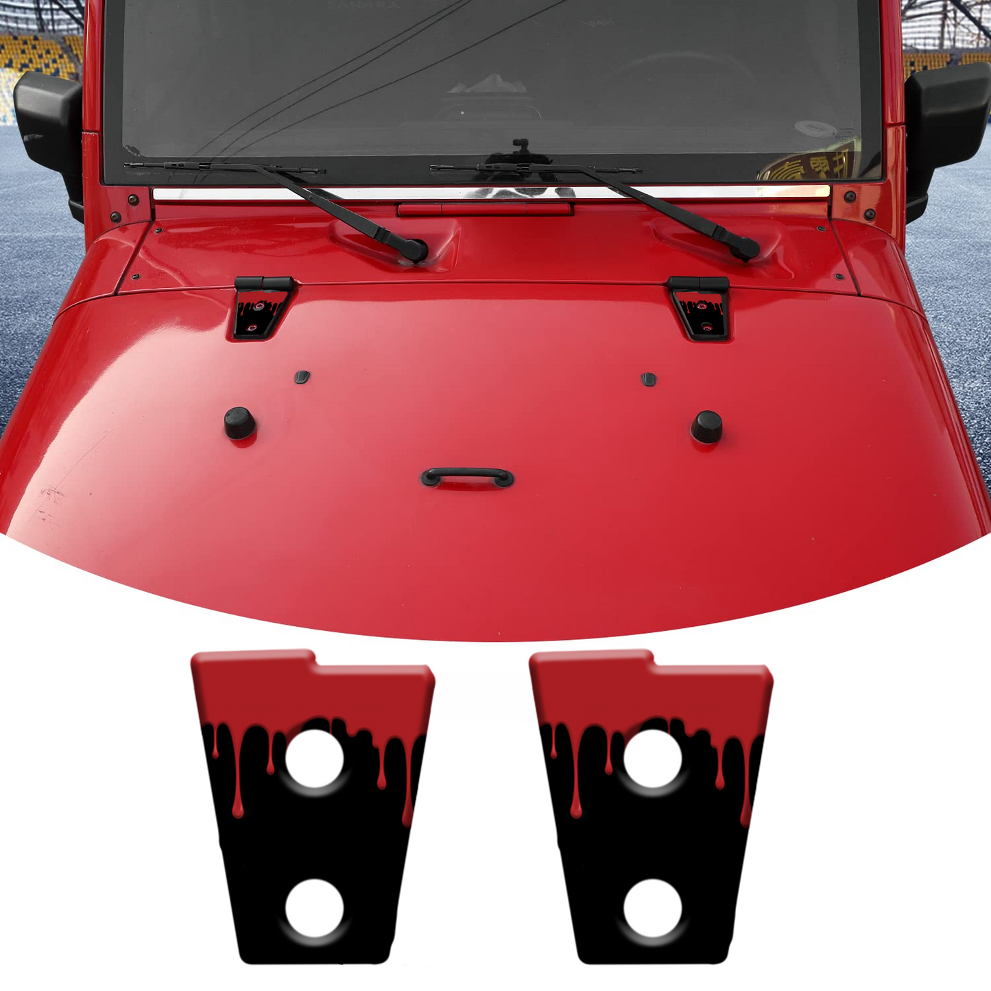 paint dripping hood hinge overlay decals 92