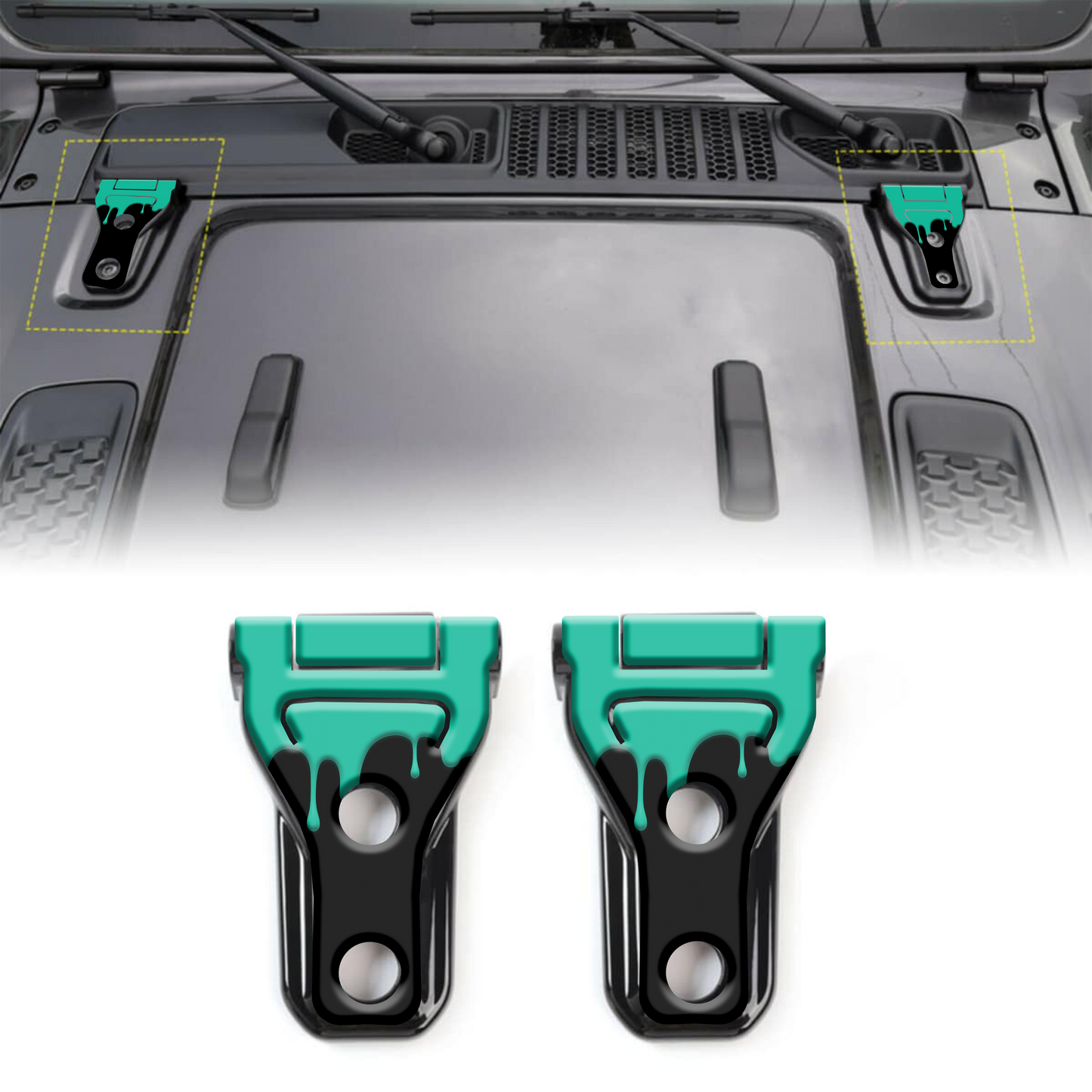 paint dripping hood hinge overlay decals 92