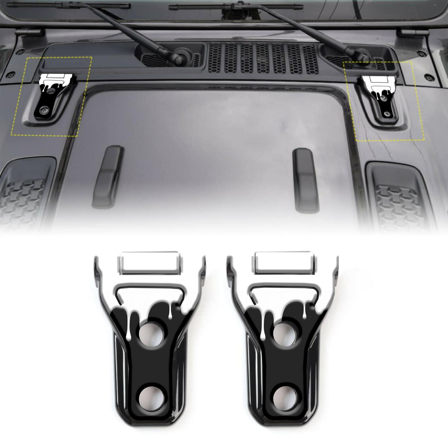 paint dripping hood hinge overlay decals 92