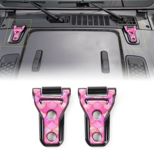 Pink mermaid scales hood hinge overlay decals 93