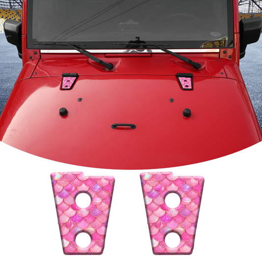 Pink mermaid scales hood hinge overlay decals 93