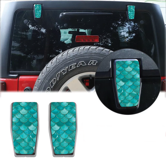 Teal mermaid scales Rear liftgate hinge overlay decal 93t