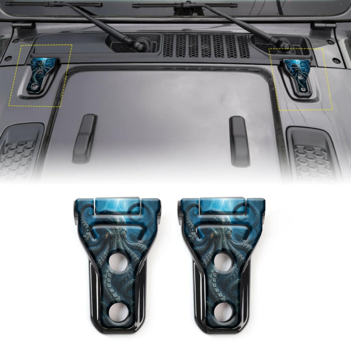Kraken hood hinge overlay decals 94
