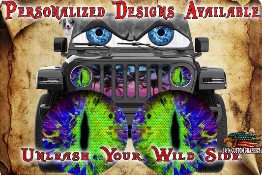 Green blue moon cat eye for the headlight 96