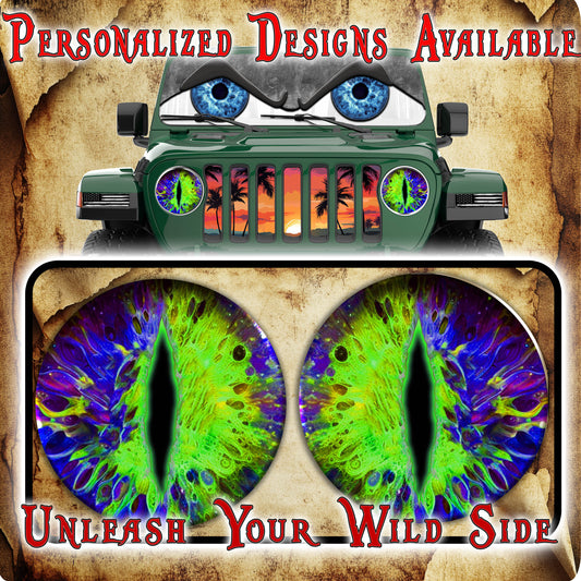 Green blue moon cat eye for the headlight 96