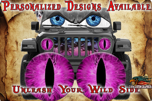 Hot pink cat eyes for the headlight 99