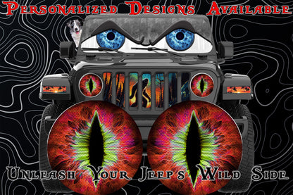 Red and green cat eyes