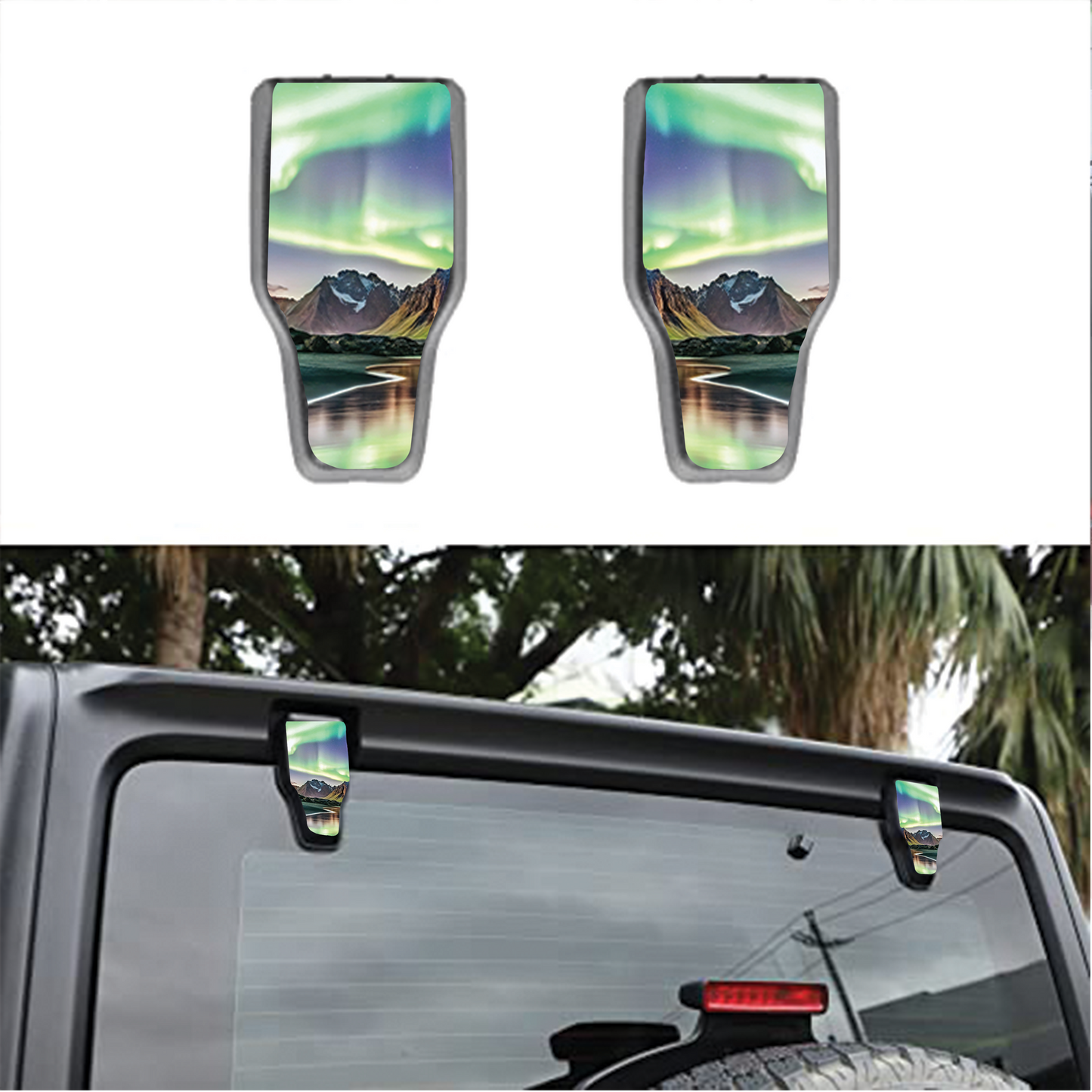 Norther lights mountains Rear liftgate hinge overlay decal 9