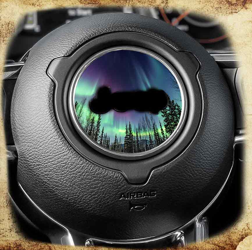 Steering wheel decal Aurora borealis