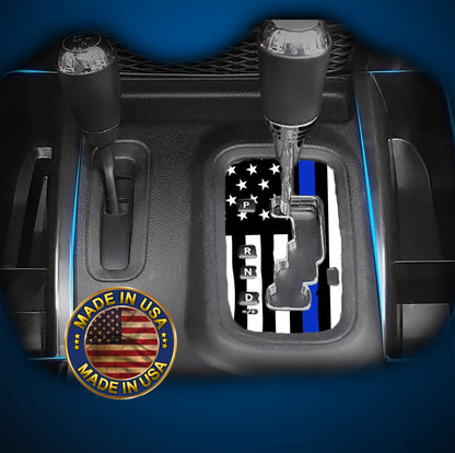 American flag Police and White JK Shifter decal