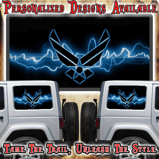 Airforce Rear quarter window see through graphic.