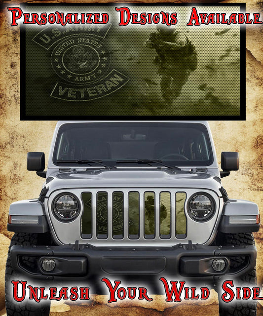 Army veteran grill insert
