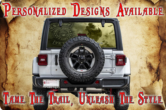 Army  Rear window see through graphic.