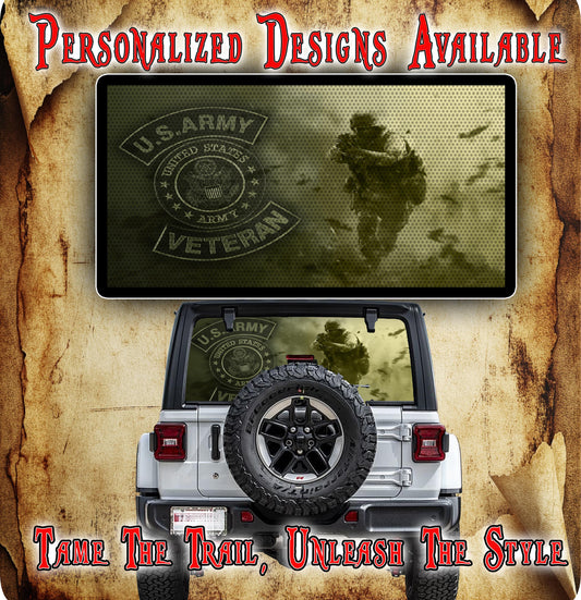 Army  Rear window see through graphic.