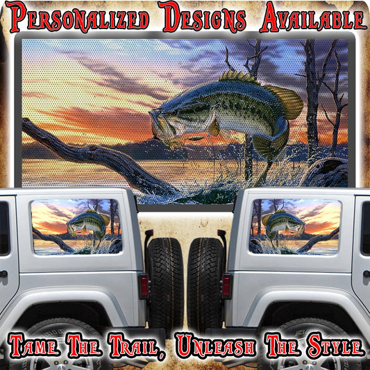 Largemouth bass Rear quarter window see through graphic.