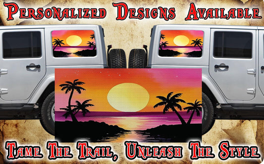 Sunrise beach Rear quarter window see through graphic.