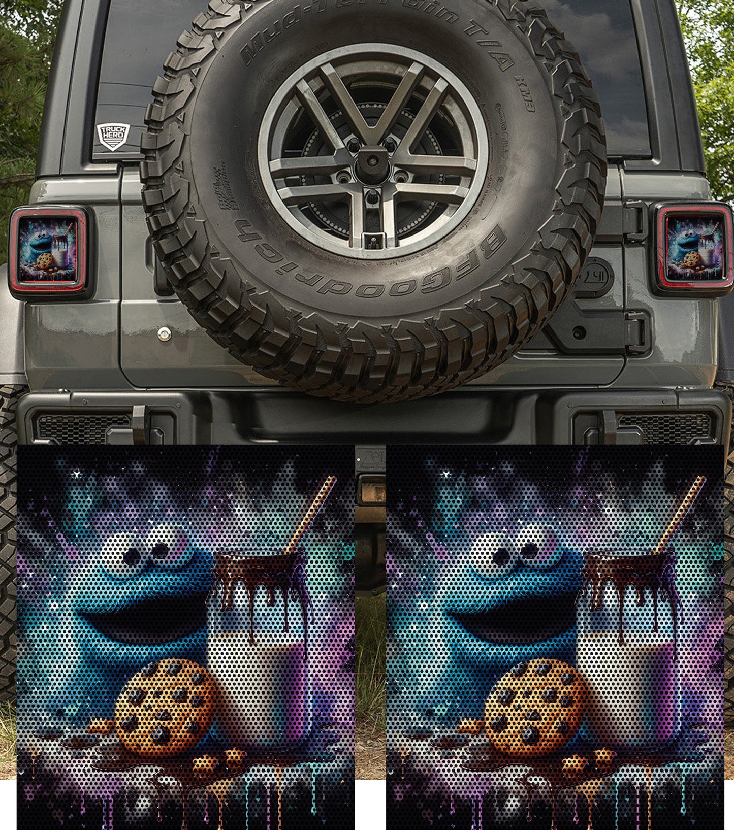Cookie monster Taillight cover decal