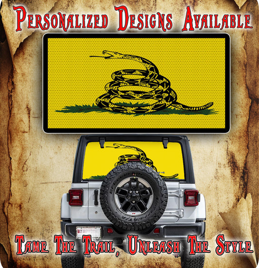 Don't tread on me flag Rear window see through graphic