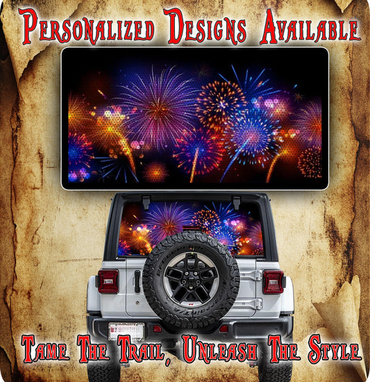 Fire works Rear window see through graphic.