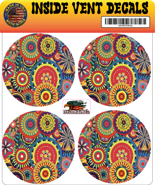 Inside vent decals Hippy Flower