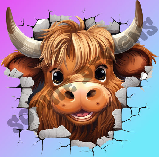 Highland cow head Digitial download