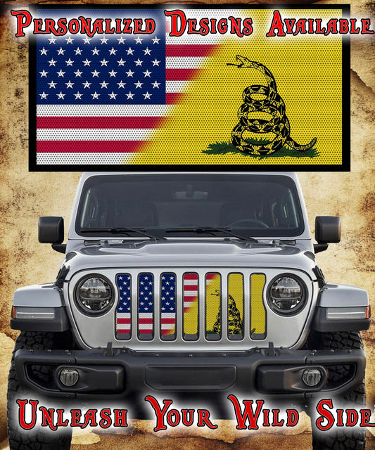 Split 'Merica and Don't Tread grill insert