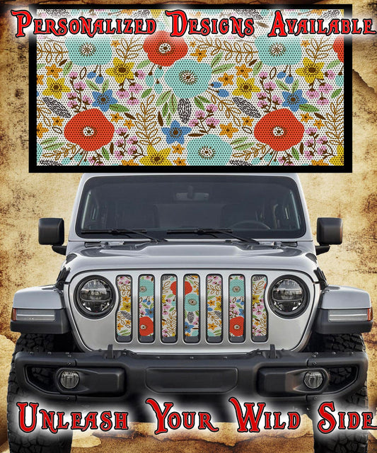 Whimsical Flowers grille insert