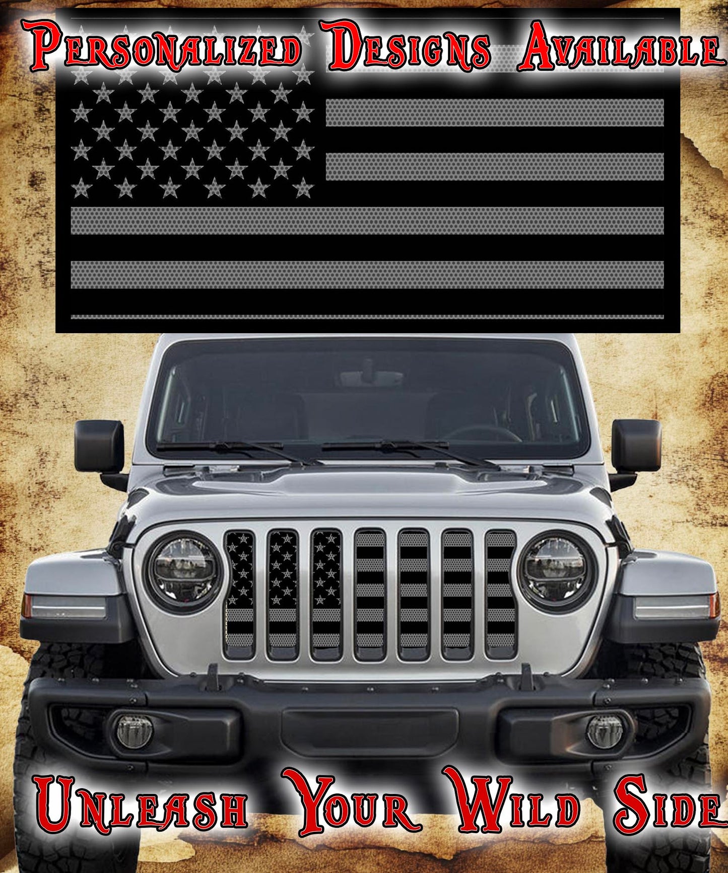 Dark Grey Flag grill insert