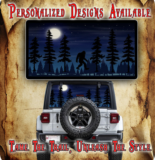 Bigfoot rear window see through graphic.