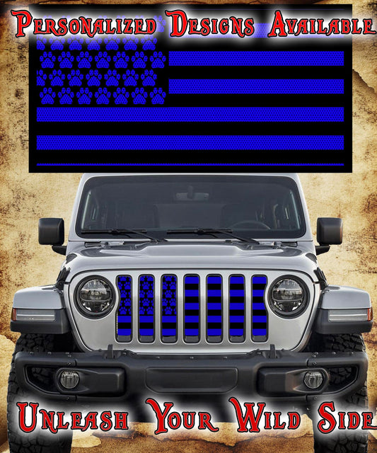 Black and Blue Dog Paw Flag