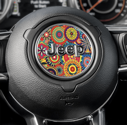 Steering wheel decal Hippy Flower