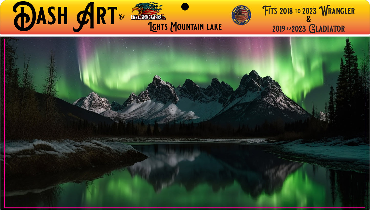 Northern lights with mountain lake Dash art
