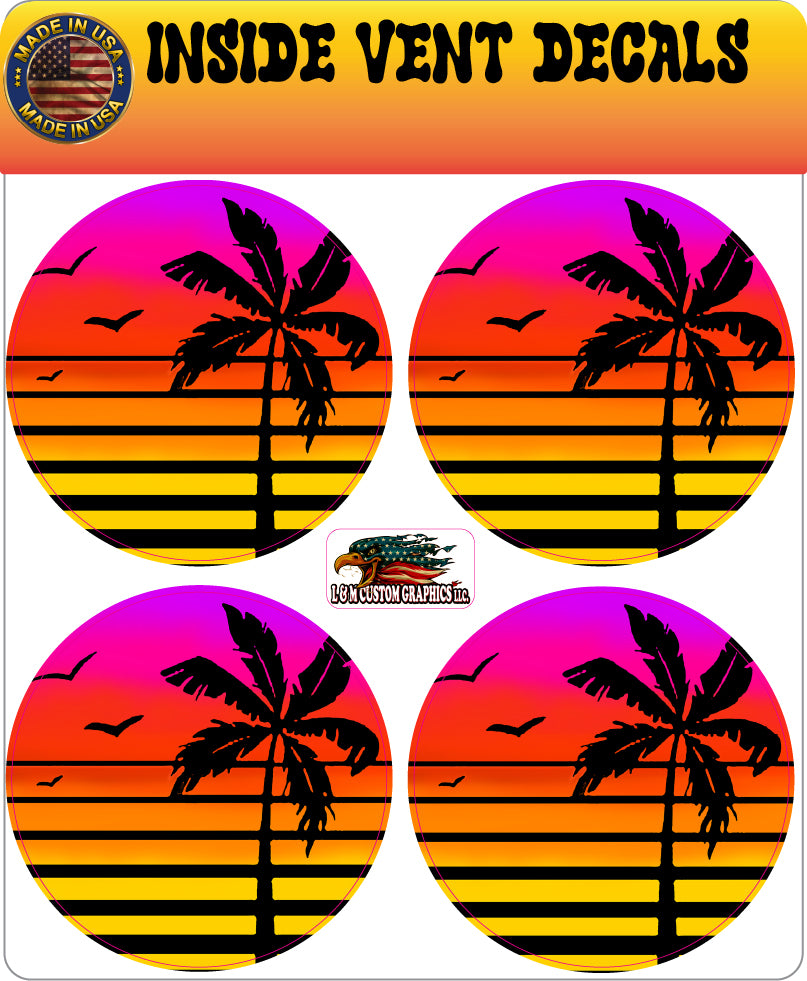 Inside vent decals Vector palm