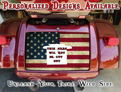 Antique flag Harley Davidson Tri Glide trunk decal