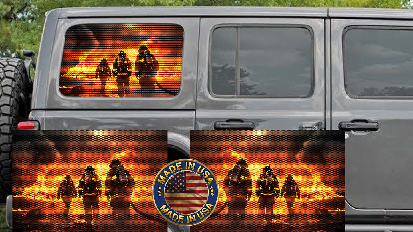 Put out the fire Rear quarter window see through graphic