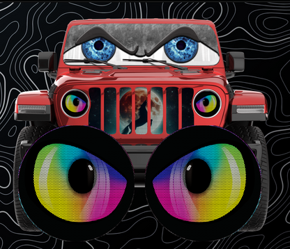 mean Rainbow eyes headlight decals