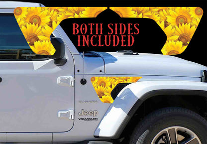 Sunflowers fender vent for the JL or JT 2018 or newer