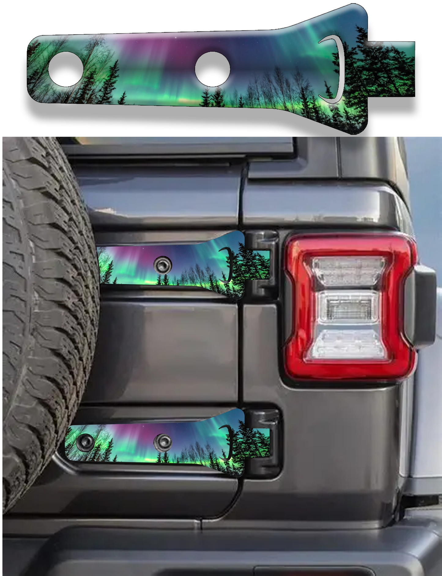 Rear gate hinge decal Northern lights 21