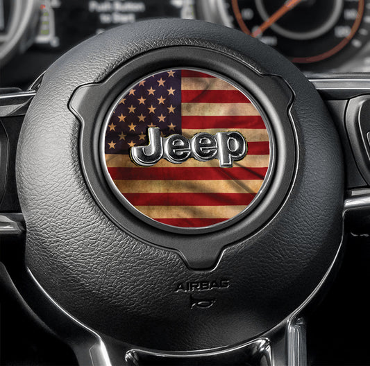 Steering wheel decal Antique American Flag