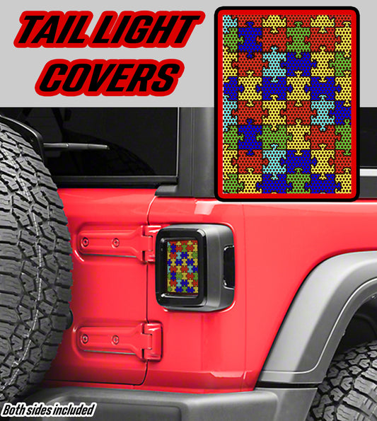 Autism puzzle taillight cover decal