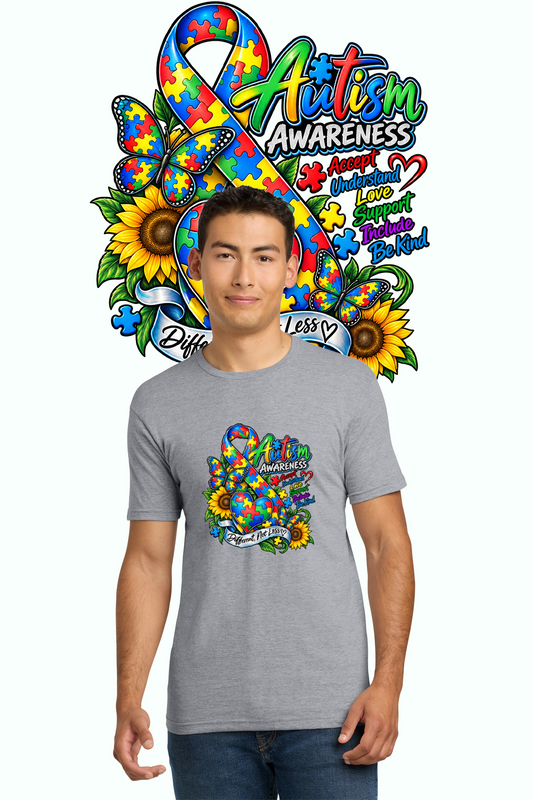 Autism Awareness Different Not Less T-shirt in gray