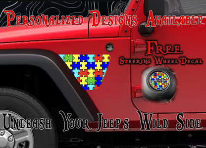 Autism awareness JK fender Decals fits 2007-2018