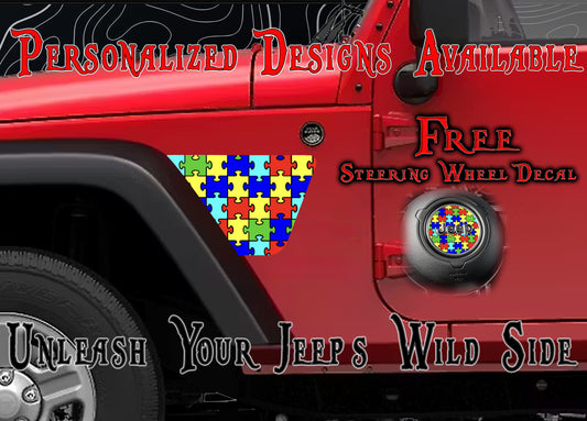 Autism awareness JK fender Decals fits 2007-2018