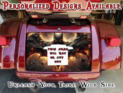 Bat man Harley Davidson Tri Glide trunk decal