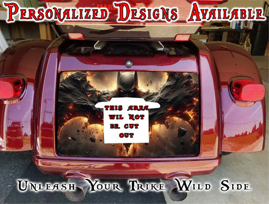 Bat man Harley Davidson Tri Glide trunk decal