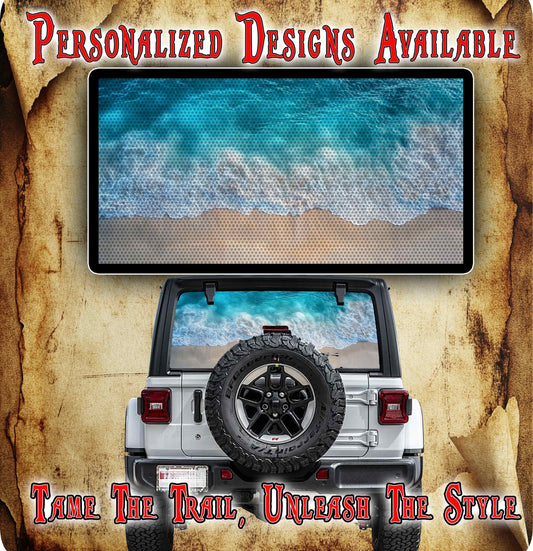 Beach rear window see through graphic.